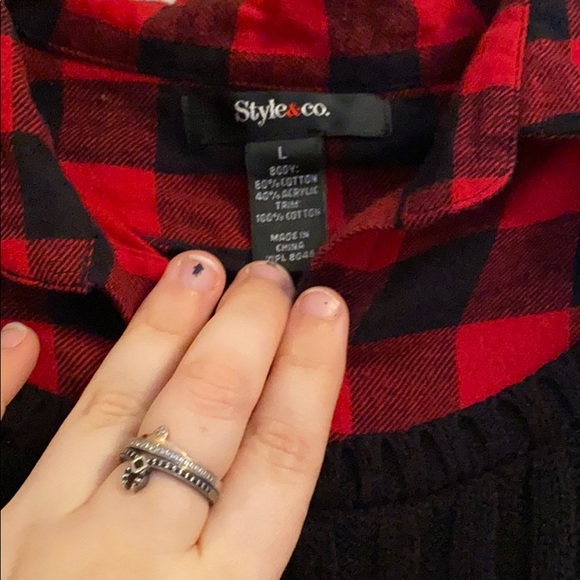 Style and Co Sweater with Flannel Underlay - Picture 3 of 3